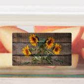 Rustikales Stallholz Sonnenblumen Etiketten (Befestigt)