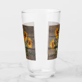 Rustikales Stallholz Sonnenblumen Glas (Rechts)