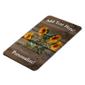 Rustikales Stallholz Sonnenblumen Magnet (Linke Seite)