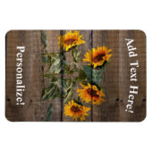 Rustikales Stallholz Sonnenblumen Magnet (Horizontal)