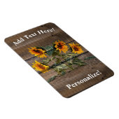 Rustikales Stallholz Sonnenblumen Magnet (Rechte Seite)