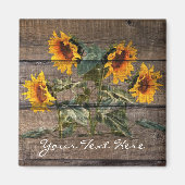 Rustikales Stallholz Sonnenblumen Magnet (Vorne)