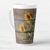 Rustikales Stallholz Sonnenblumen Milchtasse (Linke Ecke)