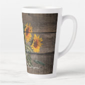 Rustikales Stallholz Sonnenblumen Milchtasse (Rechts)