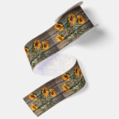 Rustikales Stallholz Sonnenblumen Satinband (Rückseite)