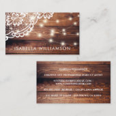 Rustikales Stallholz-Spitzen und Streichlichter Visitenkarte (Vorne/Hinten)