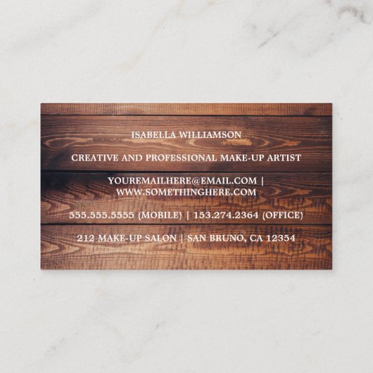 Rustikales Stallholz-Spitzen und Streichlichter Visitenkarte (Rückseite)