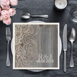 Rustikales Stallholz Spitzenplatz Western Hochzeit Serviette