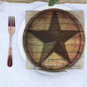 rustikales Stallholz Texas Star Western Gastgesche Pappteller