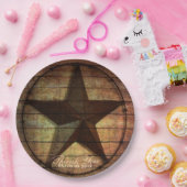 rustikales Stallholz Texas Star Western Gastgesche Pappteller (Party)