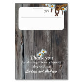 Rustikales Stallholz und Hufeisen Sitzkarte Tischnummer (Vorderseite)