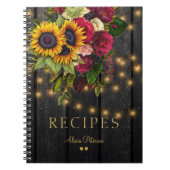 Rustikales Stallholz und Lampen Blumenkochrezepte Notizblock (Vorderseite)
