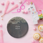 Rustikales Stallholz und Shabby Burlap Lace Old Pappteller (Party)