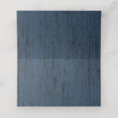 Rustikales Stallholz und Sonnenblumen Blau Platzkarte (Innenseite Aufgefaltet)