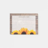 Rustikales Stallholz und Sonnenblumen Personalisie Post-it Klebezettel (Vorderseite)