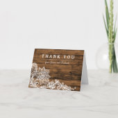 Rustikales Stallholz und Spitzen dank Karte (Vorderseite)
