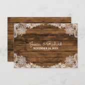 Rustikales Stallholz und Spitzen-Gastgeschenk Hoch Dankeskarte (Vorne/Hinten)