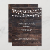 Rustikales Stallholz und Stringleuchten Wiedersehe Einladung (Vorne/Hinten)