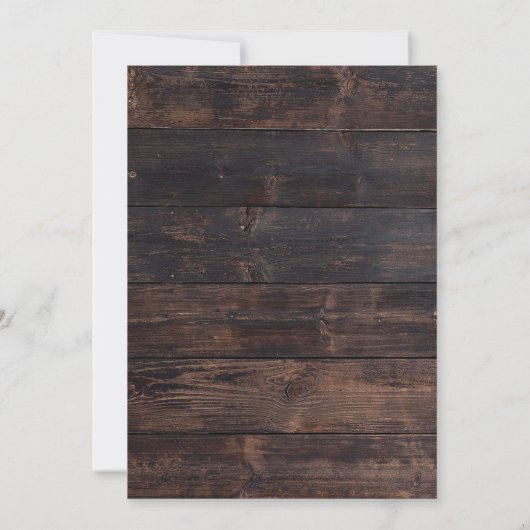 Rustikales Stallholz und Stringleuchten Wiedersehe Einladung (Rückseite)