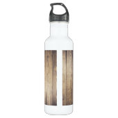 Rustikales Stallholz und Weißland Laurels Monogram Edelstahlflasche (Rückseite)