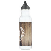 Rustikales Stallholz und Weißland Laurels Monogram Edelstahlflasche (Rechts)