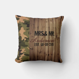 Rustikales Stallholz Western Camouflage Hochzeit Kissen