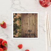 Rustikales Stallholz Western Camouflage Hochzeit Serviette (Beispiel)