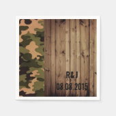 Rustikales Stallholz Western Camouflage Hochzeit Serviette (Vorderseite)