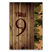Rustikales Stallholz Western Camouflage Hochzeit Tischnummer (Rückseite)