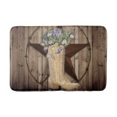 rustikales Stallholz Wildblume Cowboy Western Star Badematte (Vorderseite)