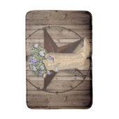 rustikales Stallholz Wildblume Cowboy Western Star Badematte (Vorderseite Vertikal)