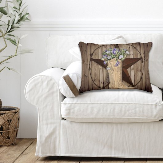 rustikales Stallholz Wildblume Cowboy Western Star Dekokissen