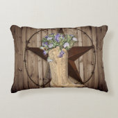 rustikales Stallholz Wildblume Cowboy Western Star Dekokissen (Vorderseite)