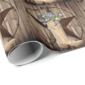 rustikales Stallholz Wildblume Cowboy Western Star Geschenkpapier (Rolleneckpunkt)