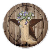 Rustikales Stallholz Wildblume Cowboy Western Star Keramikknauf (Vorderseite)