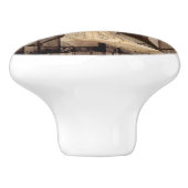 Rustikales Stallholz Wildblume Cowboy Western Star Keramikknauf (Seitenansicht)