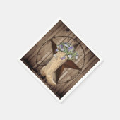 rustikales Stallholz Wildblume Cowboy Western Star Serviette (Ecke)