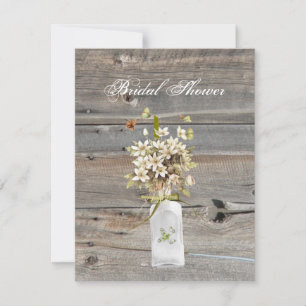 Rustikales Stallholz Wildblume Hochzeit Einladung