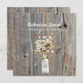 Rustikales Stallholz Wildblume Hochzeit Einladung (Vorne/Hinten)
