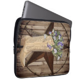 rustikales Stallholz Wildblume Western Cowboy Laptopschutzhülle (Vorne Rechts)
