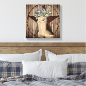 rustikales Stallholz Wildblume Western Cowboy Leinwanddruck (Insitu (Schlafzimmer))