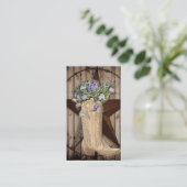 rustikales Stallholz Wildblume Western Cowboy Visitenkarte (Stehend Vorderseite)