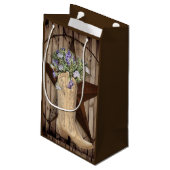 rustikales Stallholz Wildblume Western Landcowboy Kleine Geschenktüte (Rückseite Schrägansicht)