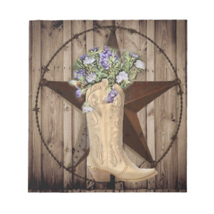 rustikales Stallholz Wildblume Western Landcowboy Notizblock