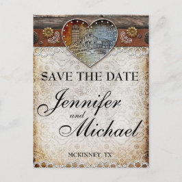 Rustikales Stallland Hochzeitkarte Save the Date Ankündigungspostkarte