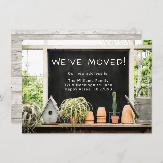 Rustikales Stallputz, wie wir uns bewegt haben Ankündigung (Vorne/Hinten)