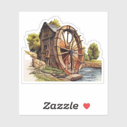 Rustikales Stallrad, maßgeschneidert Vinyl Sticker (Blatt)