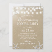 Rustikales Starfish Beach Housewarming Cocktail Pa Einladung (Vorderseite)