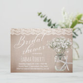 Rustikales Starfish Floral Jar Vintages Brautparty Einladung (Stehend Vorderseite)