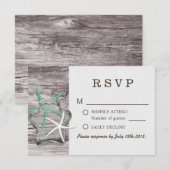 Rustikales Starfish & Mason Jar Wedding RSVP Karte (Vorne/Hinten)